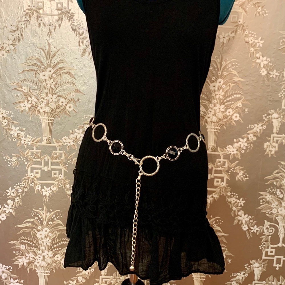 Adjustable Black and Silvery Belt